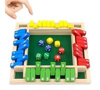 Shut The Box Jeu de Dés en Bois - 4 Joueurs, 4 Couleurs, 8 Dés - Pour Enfants et Adultes - Goki