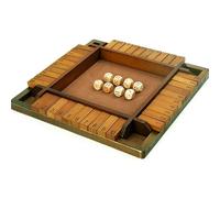 Shut The Box - Jeu de dés en bois avec chiffres rabattables 4 faces - Pour la maison, un anniversaire, un pique-nique, une salle de tc