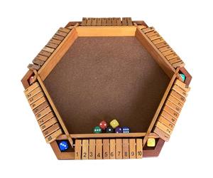 Shut The Box - Jeu de Dés en Boîte pour 6 Participants | Jeu de Table en Bois, de Voyage en, de Société de Bar pour Adultes, Salle de Classe