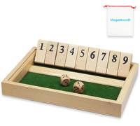 Shut The Box Jeu De Société En Bois, Classique-Jeu De Dés-Jeu De Rassemblement De La Famille Jouet De Voyage Convient Avec Sac De Stockage Formation En Logique Mathématique Cadeau Pour Enfan[Z720]