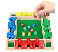 Shut The Box, Jeu de Table en Bois, Jeu de Table pour Enfants et Adultes, Jeux de Mathématiques de Table en Bois, Jeu de Dés en Bois, Idéal pour 1 à 4 Joueurs à Partir de 8 Ans
