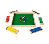 Shut The Box - jeudeDés en Bois, jeudeSociété De Table | jeuFamilial Interactif, jeudeDés Puzzle Multi-Joueurs Portable, jeudeSociété Éducatif pour Les Voyages De Camping À Domicile, Team Bui