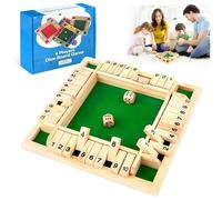 Shut The Box Jeux en Bois, DéS de Jeux Bois pour 1 à 4 Joueurs Jeu de nombres mathématiques Famille Pub Bar Jouet de Plateau de Dés Classique pour La Maison/La FêTe Ou Le Bar/Adultes Enfants Bricolage