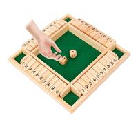 Shut The Box Jeux en Bois, Shut The Box Jeu De Dés en Bois, Jeu De Plateau en Bois, Jeu De Dés en Bois pour 1 À 4 Joueurs, Jeu De Société Shut The Box, Jeu De Societe Jeux en Bois (Vert)