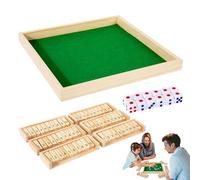 Shut The Box - Plateau de jeu en bois massif - Activité de jeu de dés classique, jeu familial éducatif portable, divertissement de table de stratégie en bois interactif | Défi passionnant pour la