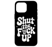 Shut The Fuck Up Skull et Ambiance rétro Coque pour iPhone 16 Pro Max