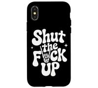 Shut The Fuck Up Skull et Ambiance rétro Coque pour iPhone X/XS