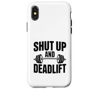 Shut Up and Deadlift Motivational Fitness Gym Humour Coque pour iPhone X/XS