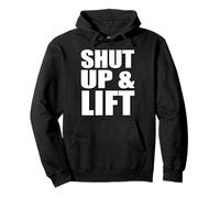 Shut Up and Lift Motivational Fitness Design Bold Typographie Sweat à Capuche
