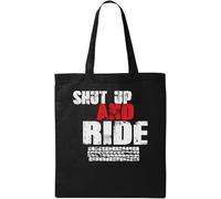 Shut Up and Ride Tire Mark Sac fourre-tout en coton écologique naturel Noir, Noir , Taille unique