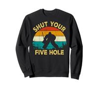 Shut Your Five Hole Vintage Retro Funny Ice Hockey Goalie Sweatshirt