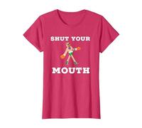Shut Your Mouth T-Shirt Humoristique avec Inscription « MC Gregor » T-Shirt, Femme, Rouge Chiné, 3XL