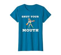 Shut Your Mouth T-Shirt Humoristique avec Inscription « MC Gregor » T-Shirt, Femme, Saphir, XL