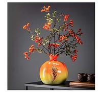 SHUTING2020 Vases Décoratifs Simulation Vintage Grenade Fleurs séchées décoration Florale Chinoise en céramique Vase Orange à la Main Création Vase en Verre Vase à Poser au Sol