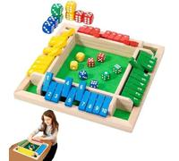 Shuts The Box Game,Shuts The Box-Wooden Dice Board Game,2-4 Player 4 Sided Family Table Math Games with 8 Dices,Improves Mathematical Skills for Kids Adults Family and Friends Party