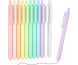 Shuttle Art 11 Stylos à Encre Gel à Séchage Rapide à Pointe Fine Rétractables, Stylo Pastel Encre Noire 0,5mm, Stylo Cute pour Journal Notes Dessin à l'Ecole Bureau Maison