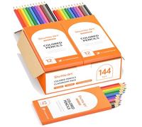 Shuttle Art 144 Crayon de Couleurs, 12 Couleurs Vibrantes, Pack de 12, Pochette Crayon de Couleur Pré-taillé, Fournitures Scolaires pour Enfants pour Salle de Classe et École