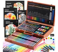 Shuttle Art 149 Pièces Malette Dessin, Kit Dessin Inclus Crayon de Couleurs, Pastels, Aquarelle,Livre de Coloriage, Bloc, Idéal pour Adultes