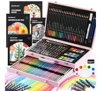 Shuttle Art 149 Pièces Malette Dessin, Kit Dessin Inclus Crayon de Couleurs, Pastels, Aquarelle,Livre de Coloriage, Bloc, Idéal pour Adultes