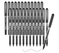 Shuttle Art 25 Stylos Roller à Encre Liquide Noir, Lot de Stylo à Encre Roller à Pointe Fine(0,5mm), Séchage Rapide pour Ecriture Fluide et Précise, Fournitures de Bureau et d'Ecole