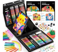 Shuttle Art 335PCS Malette Dessin, Malette Coloriage, Kit Dessin avec Chevalet, 2 Blocs, 2 Livres de Coloriage, Crayons de Couleur, Aquarelle, Marqueurs pour Cadeau (Noir)
