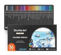 Shuttle Art 36 Crayon de Couleurs Professionnel, Crayons de Couleur Assortiment 36 Couleurs de Bleu Marin, Crayon de Couleurs pour l'Art Bleu Marin, Crayon Dessin pour Artistes, Adultes, Débutants