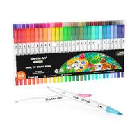 Shuttle Art 56 Feutres Coloriage Adulte, Feutre Double Pointe Fine & Pinceau, Feutre Aquarelle Enfant Artistes, Aquamarker pour Coloriage,Calligraphie,Lettrage,Journal