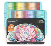Shuttle Art 60 Crayons de Couleurs Pastel Numéroté dans Boîte Cadeau