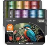 Shuttle Art 60 Crayons Métalliques, Crayon de Couleur Métalliques