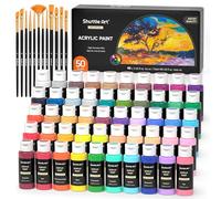 Shuttle Art 62PCS Kit Peinture Acrylique, 50 Couleurs 60ml avec 12 Pinceaux
