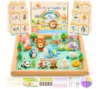 Shuttle Art Argile à Séchage à l'Air, 55 Pièces 12 Boîtes de Air Dry Clay à Thème Animalier avec Outils et Tutoriels, Sûre et Non Collante, Argile à Sécher à l'Air Libre pour Enfants Cadeau Créatif