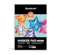 Shuttle Art Bloc Marqueur 21x29,7 cm (Format A4), Carnet Dessin 60 Feuilles Papier à Dessin 160 g/m² Anti-Transpiration, Surface Lisse Reliure Collée, Idéal pour Débutants Dessin, Peinture, Croquis