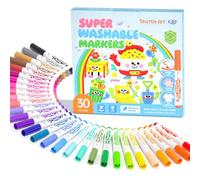 Shuttle Art Feutres de Coloriage Ultra-lavables, 30 Couleurs Feutres Lavable Enfant à Pointe Large Conique pour ournitures Scolaires, Enseignants, Etudiants