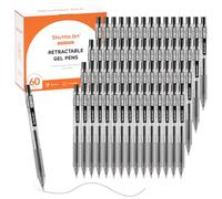 Shuttle Art Ink Glide Series Lot de 60 stylos à encre gel rétractables à pointe fine de 0,5 mm, séchage rapide, écriture lisse avec prise en main, pour journal, prise de notes, bureau, école, maison