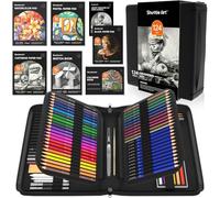 Shuttle Art 124 PCS Kit de Dessin Professionnel, Lot de Crayons de Couleurs avec Crayons à Croquis,Aquarelles,Graphite,Fusain,Carnets de Croquis, Malette Dessin pour Artiste,Débutant,Adulte
