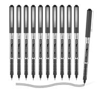 Shuttle Art Lot de 10 stylos à bille à encre liquide noire à pointe extra fine de 0,5 mm, séchage rapide et durable, encre noire pour écrire, journal, prise de notes, fournitures scolaires et de