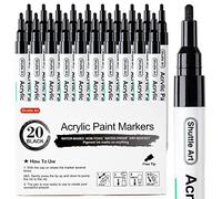 Shuttle Art Lot de 20 stylos de peinture acrylique à pointe fine, marqueurs de peinture à base d'eau à séchage rapide pour roche, bois, métal, plastique, verre, toile, céramique