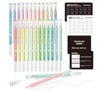 Shuttle Art Lot de 24 stylos à encre gel de couleur à pointe fine de 0,6 mm pour papier noir pour adulte, coloriage, dessin, journal, prise de notes, école, bureau, maison