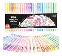 Shuttle Art Lot de 24 stylos à encre gel pastel de couleurs laiteuses pour papier noir, livres de coloriage pour adultes, dessin, gribouillage, travaux manuels, scrapbooking, journal intime