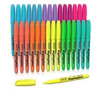 Shuttle Art Lot de 30 surligneurs de couleurs assorties, 10 couleurs à pointe biseautée, sèchent rapidement, non toxiques, pour adultes et enfants, pour la maison, l'école, le bureau