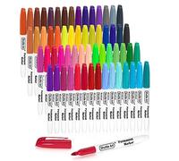 Shuttle Art Marqueur Indélébile Multicolore, 60 Couleurs de Marqueurs Permanents à Pointe Fine, Feutre Indélébile Parfait pour le Coloriage et le Marquage sur Plastique, Bois, Pierre, Métal