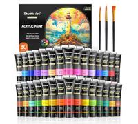 Shuttle Art Peinture Acrylique, 30 Tubes (36ml) avec 3 Pinceaux
