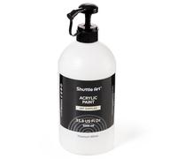 Shuttle Art Peinture Acrylique Blanche Titane, Flacon Pompe Grande Capacité 1000ml avec Couvercle, Séchage Rapide Non Toxique, Peinture Blanche Titane Haute Couvrance pour Enfants, Artistes, Etudiants