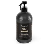 Shuttle Art Peinture Acrylique Noire, Flacon Pompe Grande Capacité 1000ml avec Couvercle, Séchage Rapide Non Toxique, Peinture Noir Haute Couvrance pour Enfants, Artistes, Etudiants