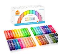 Shuttle Art Peinture Gouache Solide en Stick, 40 Couleurs Gouache Enfant, Sèchage Rapide, Non Toxique, Kit Peinture Enfant sur Papier, Bois, Céramique, Toile