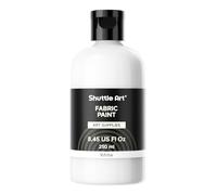 Shuttle Art Peinture Textile Blanche 250 ml, Peinture Tissu pour Vêtements Permanent Non Toxique, Idéale pour DIY, Arts Crafts sur T-Shirts Chaussures Jeans, Couverture de Base, Mélanges et Détails