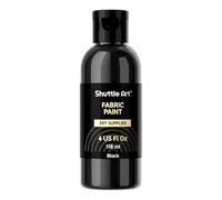 Shuttle Art Peinture Textile Noire 118 ml, Peinture Tissu pour Vêtements Permanent Non Toxique, Idéale pour DIY, Arts Crafts sur T-Shirts Chaussures Jeans, Couverture de Base, Mélanges et Détails