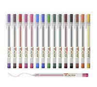 Shuttle Art Stylo à Encre Gel Multicolore, 15 Couleurs de Stylo à Bille à Encre Gel Extra Fine (0,38 mm) pour Maison,École,Bureau, et Bullet,Journal,Dessin,Ecriture