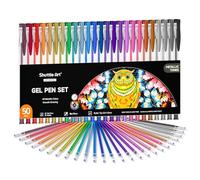 Shuttle Art Stylo Gel Métallique, Set de 50 PCS Stylo à Encre Gel Métallisé(25 Stylos Gels Métallisés plus 25 Recharges), Parfait pour Adultes pour Livre de Coloriage,Dessin,Gribouillage,Marquage