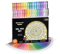 Shuttle Art Stylo Paillette, 80 Pièces de Stylo Gel Pailleté (40 Stylos Gel plus 40 Recharges) pour Livre de Coloriage Dessin, Stylos Idéals pour Adultes et Enfants